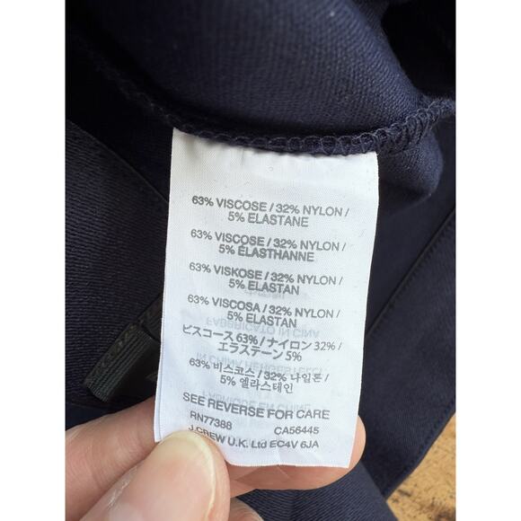 J. Crew Pixie Navy Blue Pants Elastic Waist Zipper Back - Size Women's 16R - Picture 5 of 8